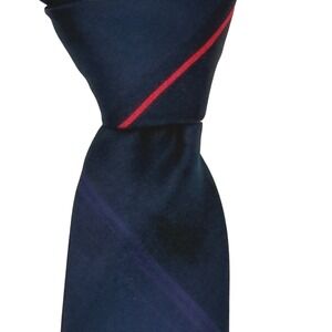 Vintage‎ Yves Saint Laurent Navy Striped Tie 90% Polyester 10% Silk